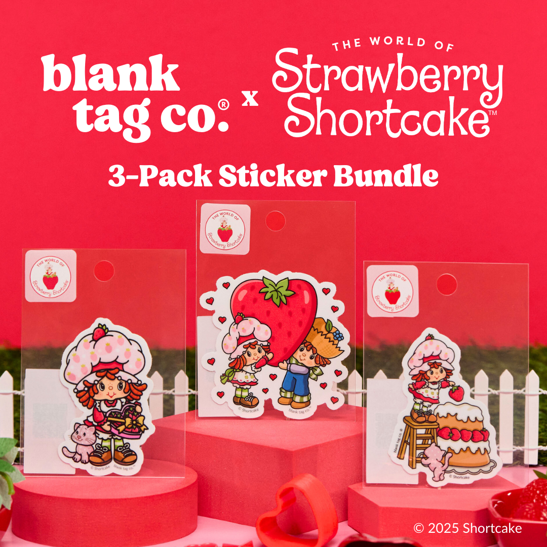 Strawberry Shortcake® Heartfelt 3-Pack Sticker Bundle - Waterproof Stickers for Water Bottles and Laptops