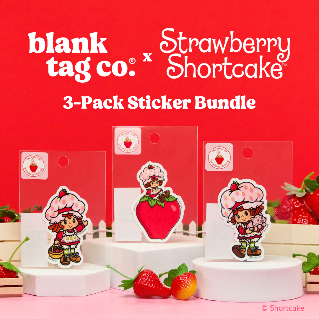 Strawberry Shortcake® 3-Pack Sticker Bundle - Waterproof Stickers for Water Bottles and Laptops