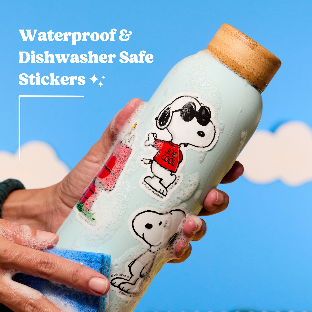 Peanuts® Snoopy 3-Pack Sticker Bundle - Waterproof Stickers for Water Bottles and Laptops