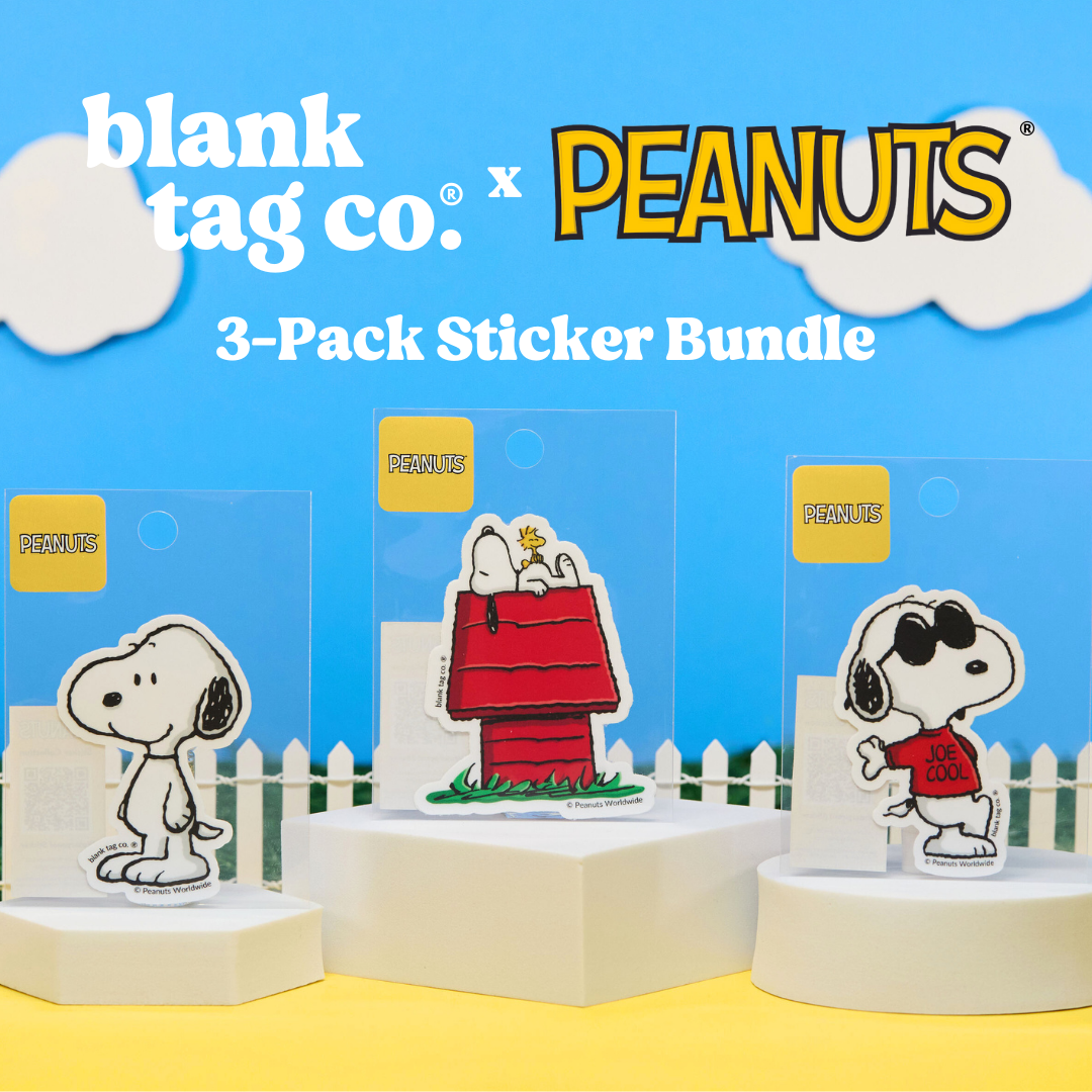 Peanuts® Snoopy 3-Pack Sticker Bundle - Waterproof Stickers for Water Bottles and Laptops