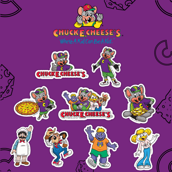 The Retro Chuck E. Cheese Sticker Bundle