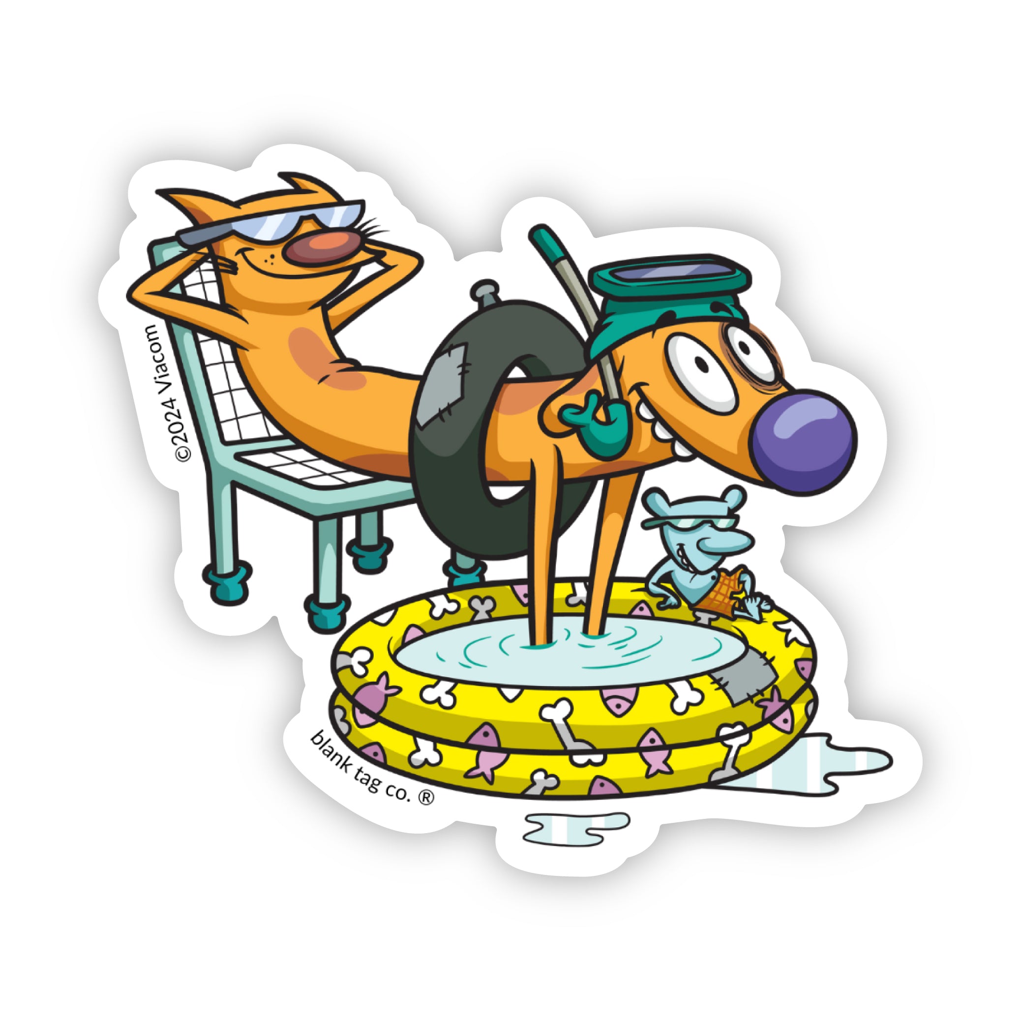 The Relaxing CatDog Sticker