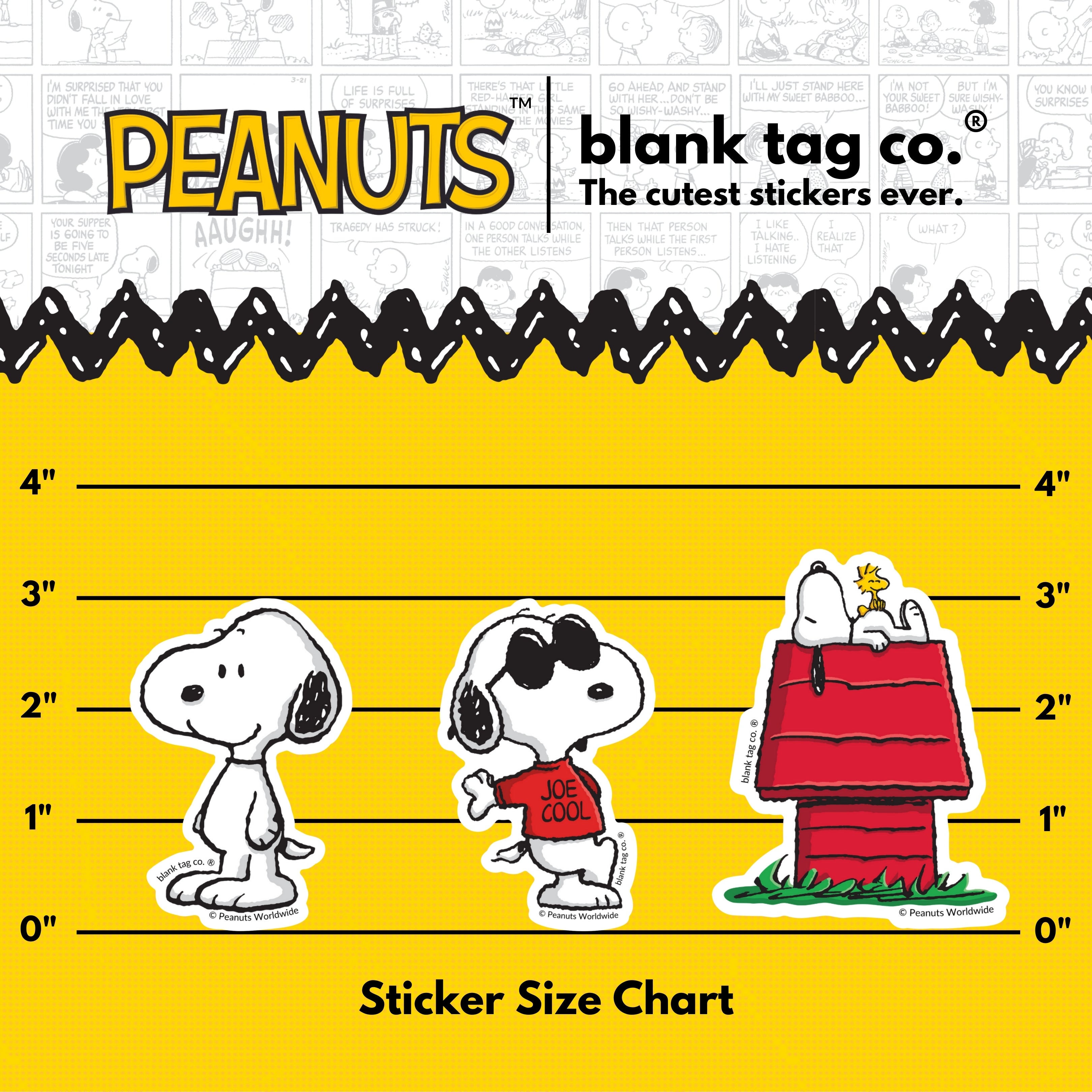 Peanuts® Snoopy 3-Pack Sticker Bundle - Waterproof Stickers for Water Bottles and Laptops