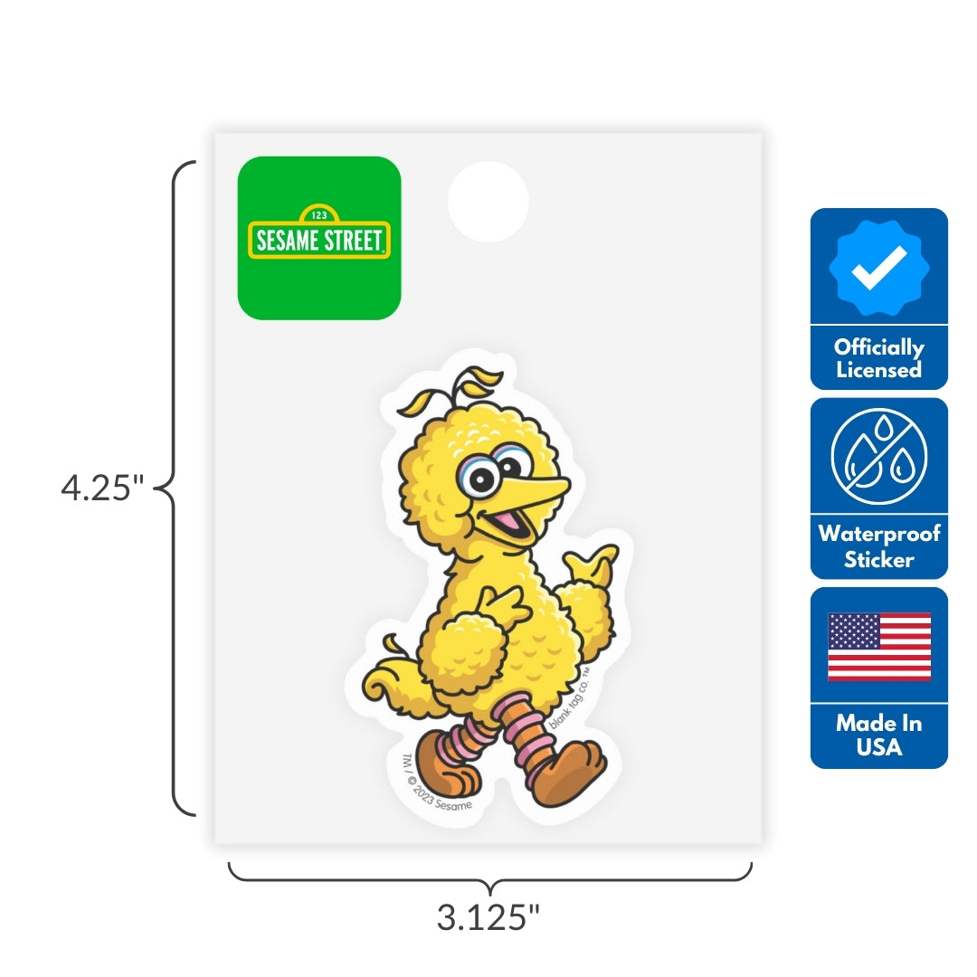 Sesame Street® 3-Pack Sticker Bundle - Waterproof Stickers for Water Bottles and Laptops