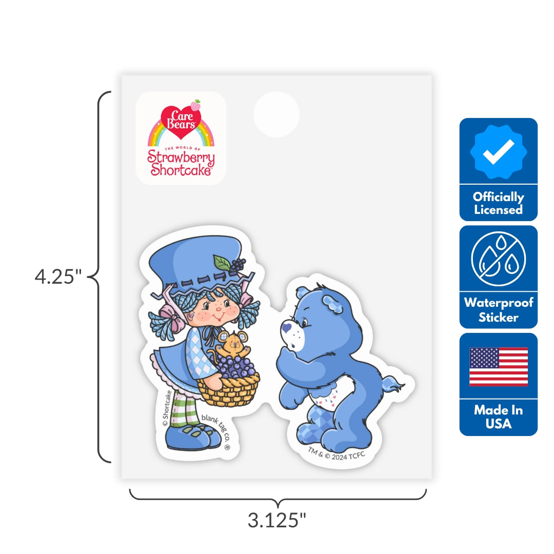 Strawberry Shortcake® x Care Bears® 3-Pack Sticker Bundle - Waterproof Stickers for Water Bottles and Laptops