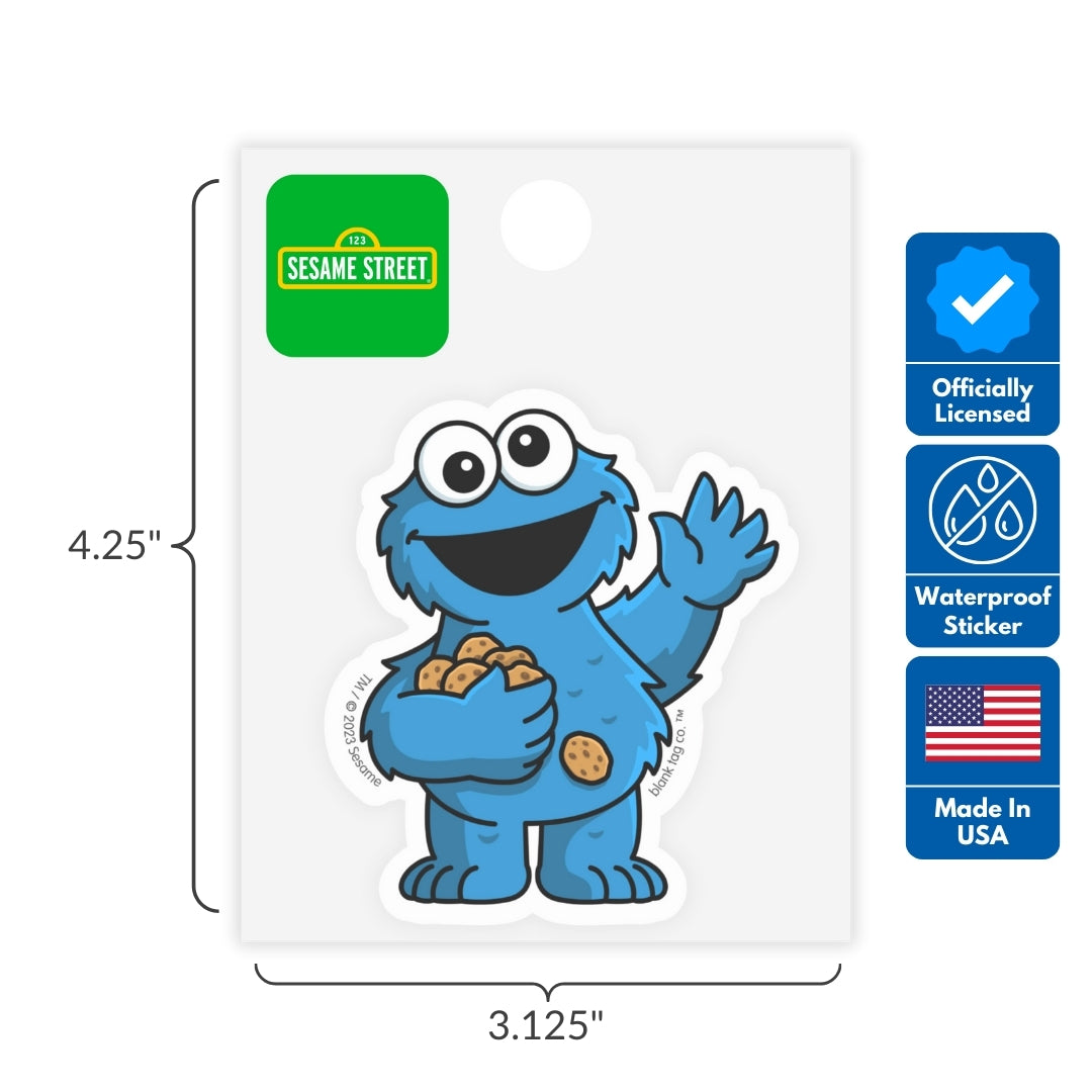 Sesame Street® 3-Pack Sticker Bundle - Waterproof Stickers for Water Bottles and Laptops