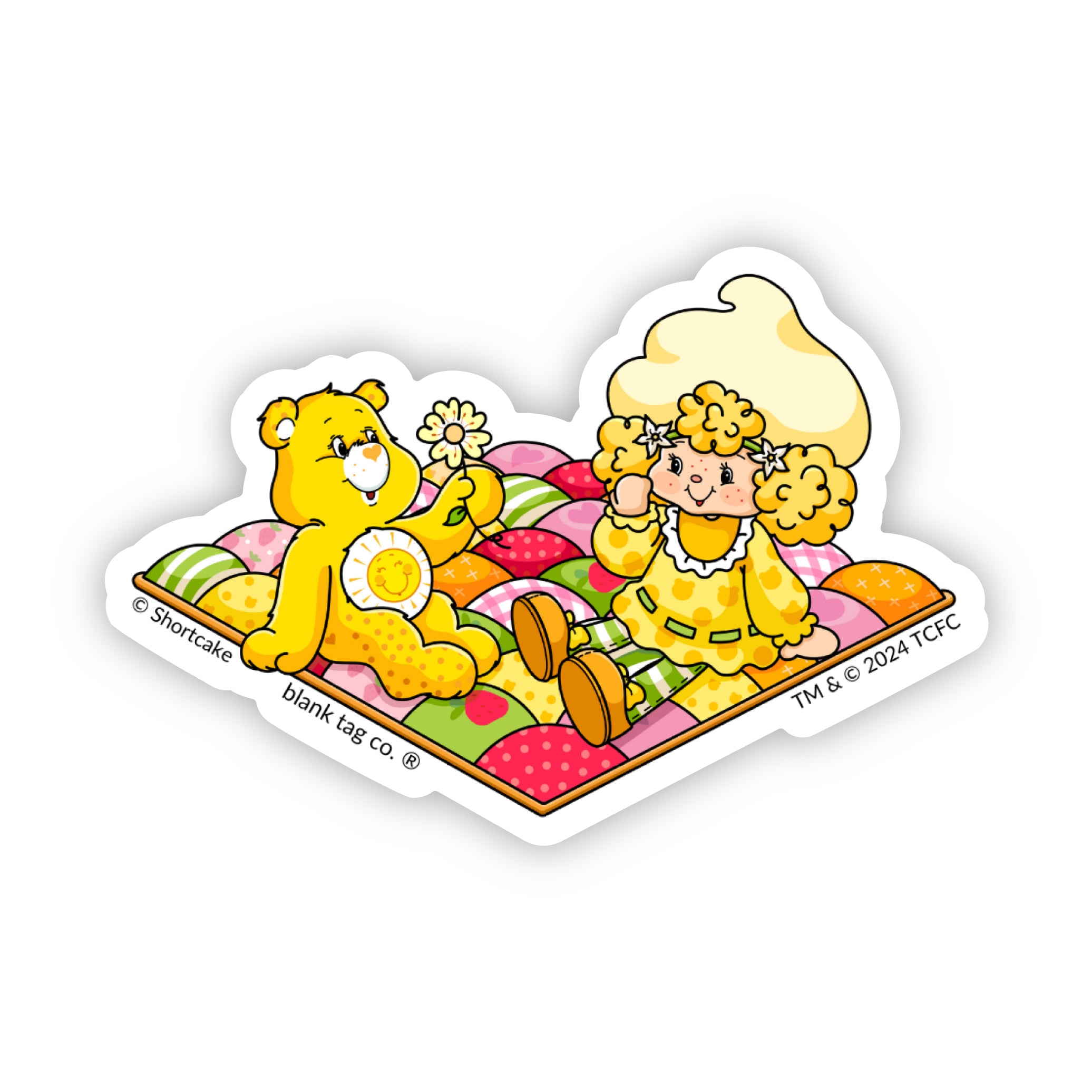 The Lemon Meringue and Funshine Bear Picnicking Sticker