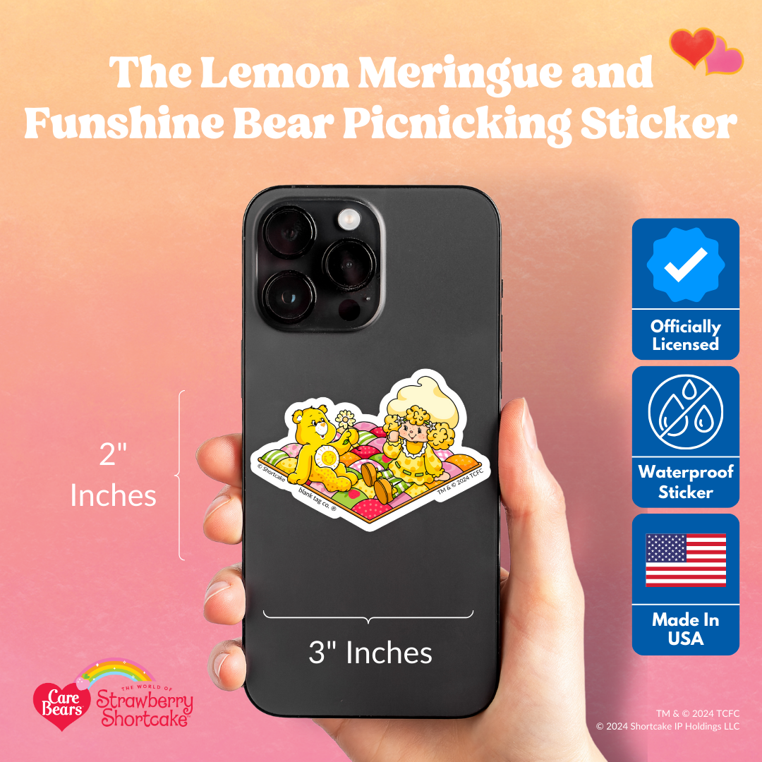 The Lemon Meringue and Funshine Bear Picnicking Sticker