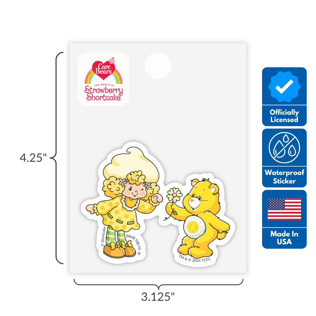 Strawberry Shortcake® x Care Bears® 3-Pack Sticker Bundle - Waterproof Stickers for Water Bottles and Laptops