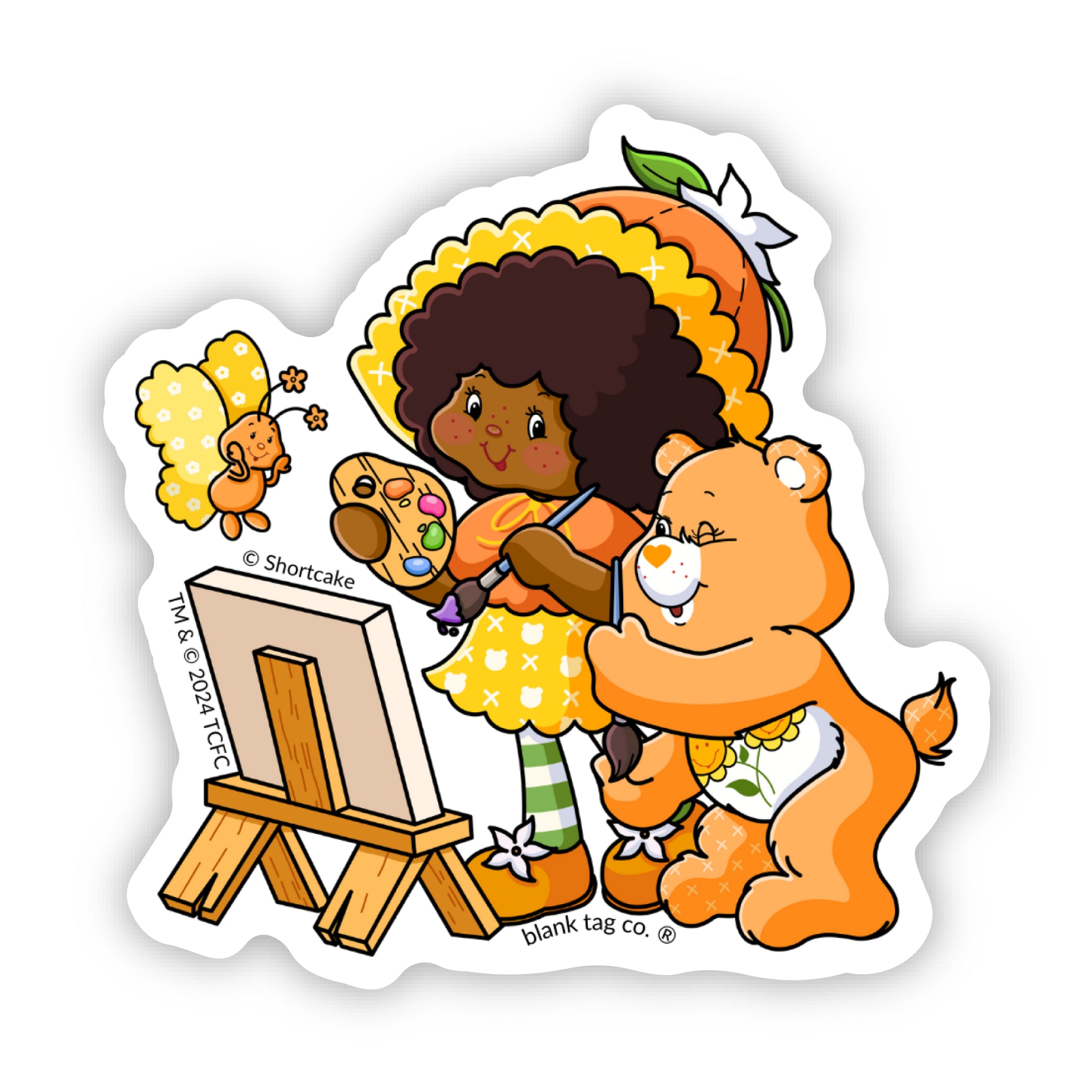 The Orange Blossom and Friend Bear Painting Sticker