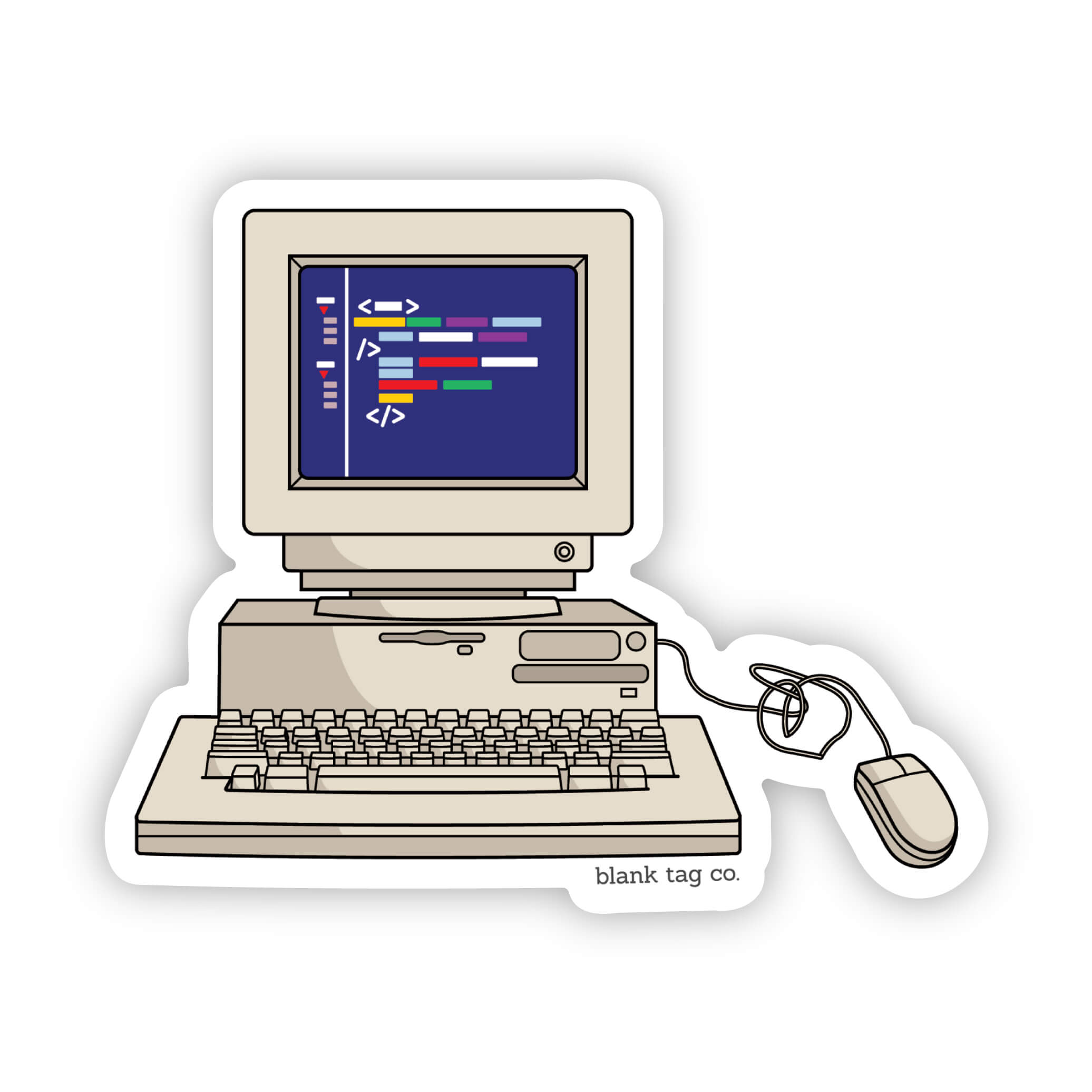 The Retro Computer Sticker