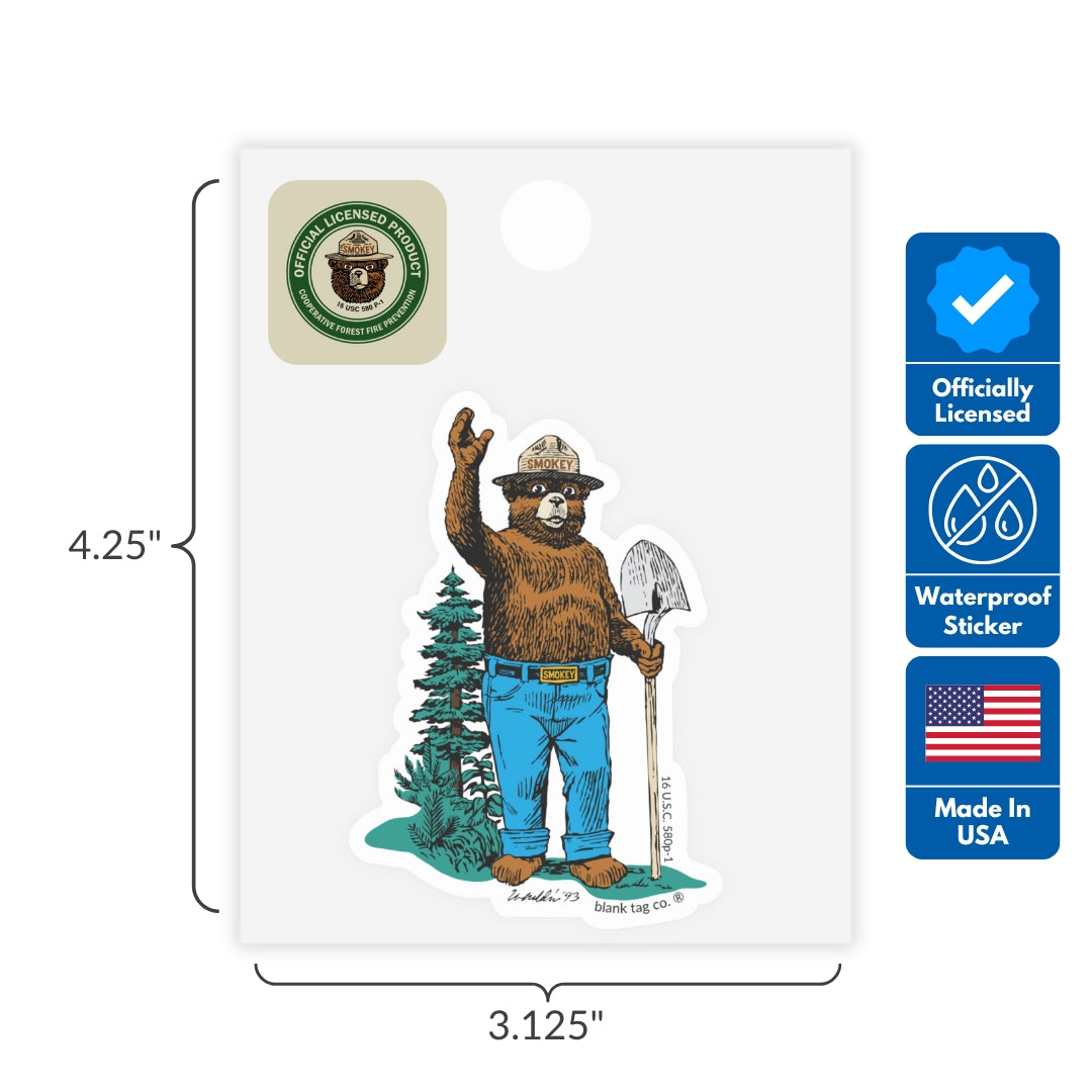 Smokey Bear® 3-Pack Sticker Bundle - Waterproof Stickers for Water Bottles and Laptops