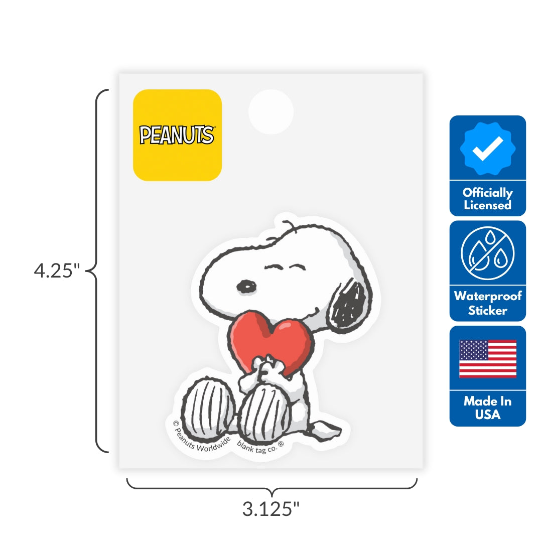 Peanuts® Snoopy Heartfelt 3-Pack Sticker Bundle - Waterproof Stickers for Water Bottles and Laptops