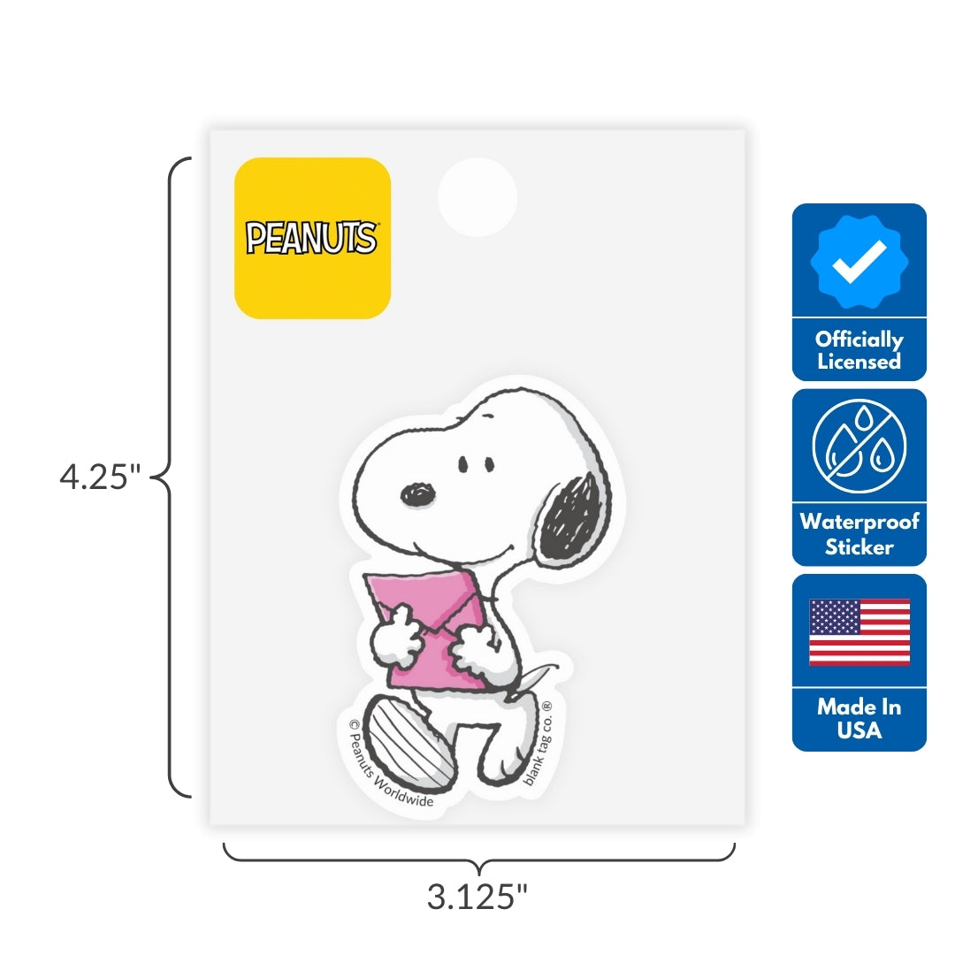 Peanuts® Snoopy Heartfelt 5-Pack Sticker Bundle - Waterproof Stickers for Water Bottles and Laptops