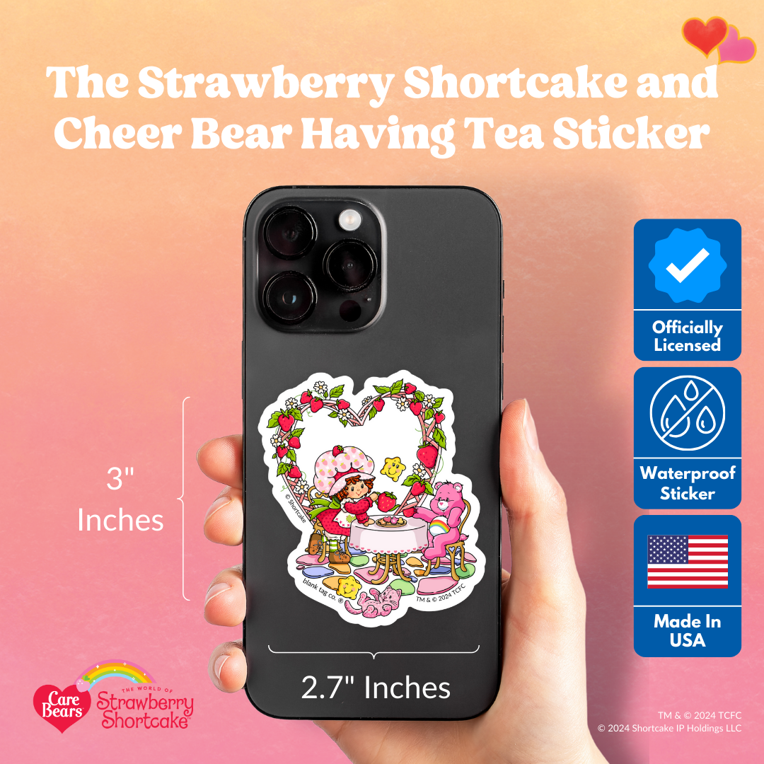 The Strawberry Shortcake and Cheer Bear Having Tea Sticker